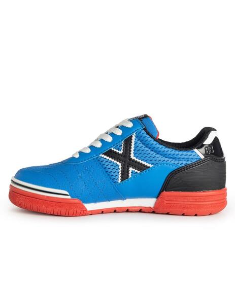 Zapatillas munich g3 kid indoor 386 azul rojo de niño.