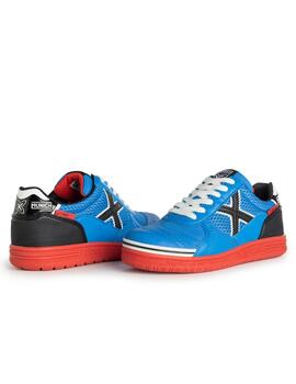 Zapatillas munich g3 kid indoor 386 azul rojo de niño.