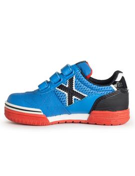 Zapatillas munich g3 kid vco indoor 386 azul rojo de niño.