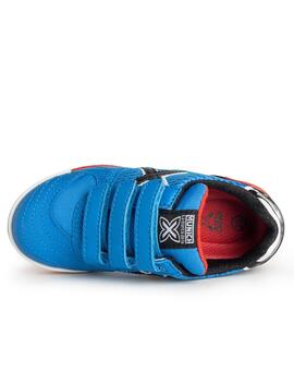 Zapatillas munich g3 kid vco indoor 386 azul rojo de niño.