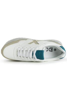 Zapatillas munich dash sky 13 blanco beige de mujer.