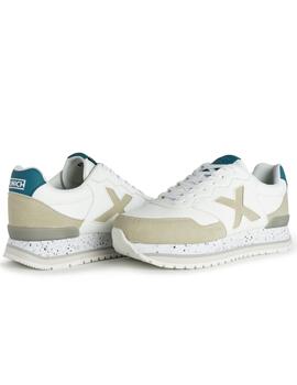 Zapatillas munich dash sky 13 blanco beige de mujer.