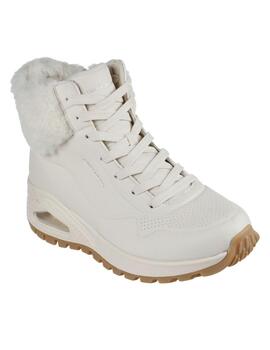 Botas skechers uno rugged fall air blanco roto de mujer.