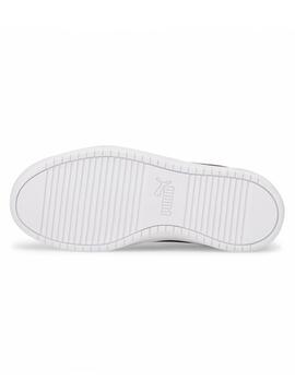 Zapatillas puma rickie jr blanco negro de niño.