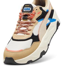 Zapatillas puma trinity open road blanco beige de hombre.