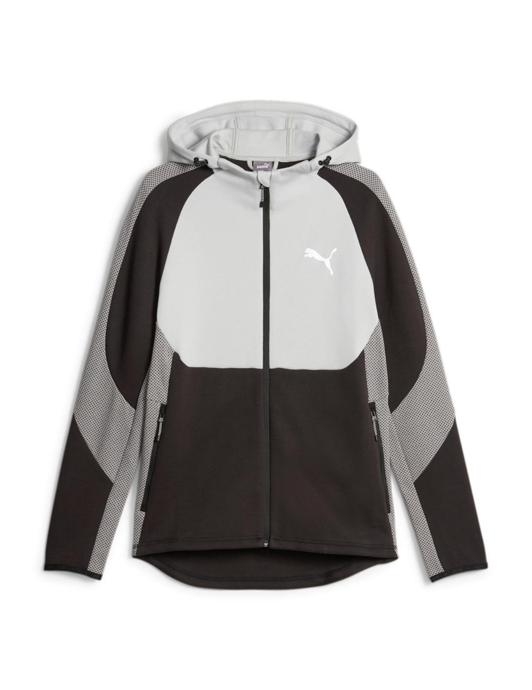 chaqueta puma evostripe full-zip gris negro de hombre.