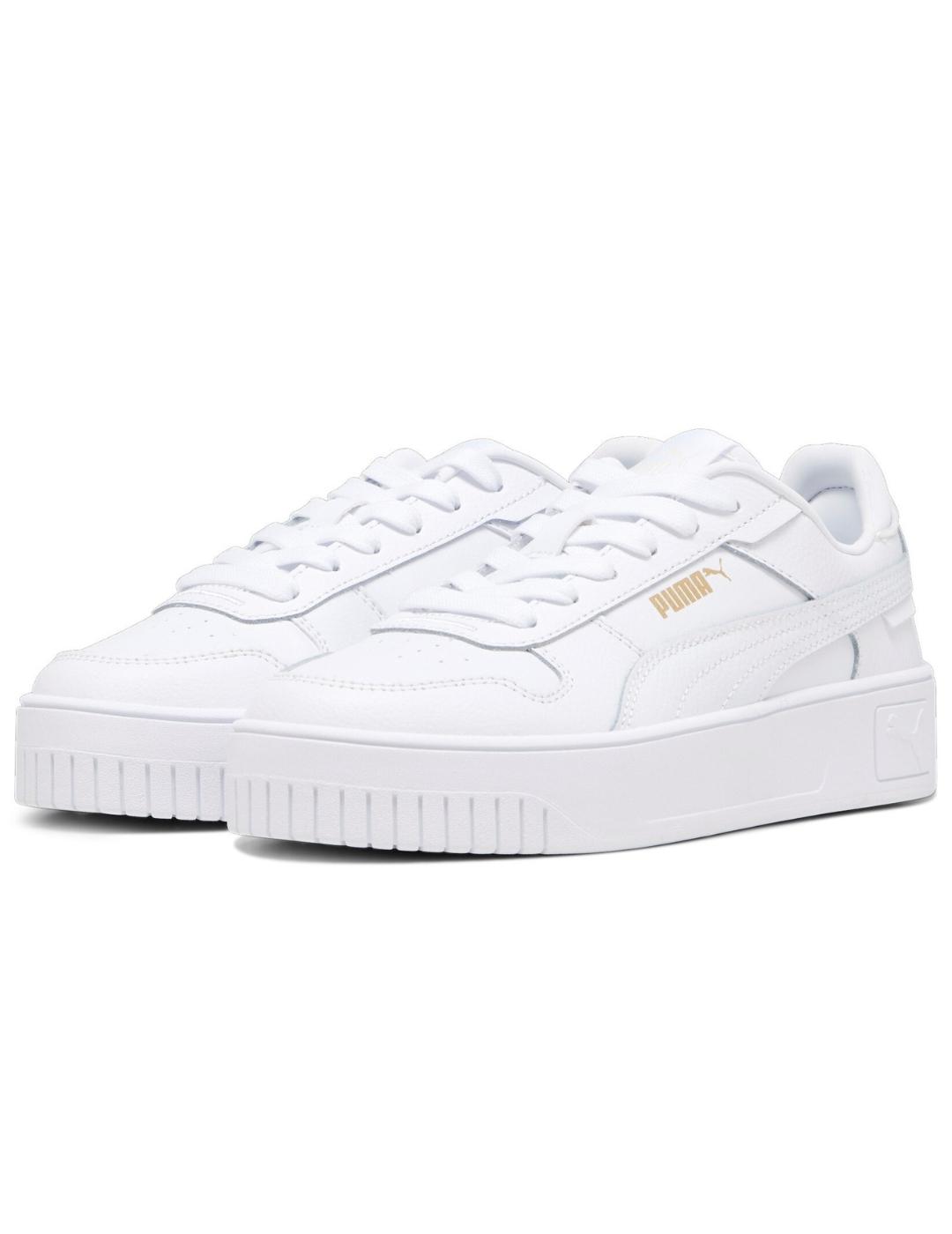 Zapatillas puma carina street jr blanco de niña.