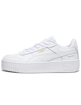 Zapatillas puma carina street jr blanco de niña.