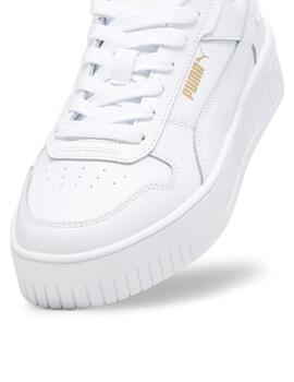 Zapatillas puma carina street jr blanco de niña.