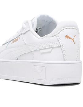 Zapatillas puma carina street jr blanco de niña.