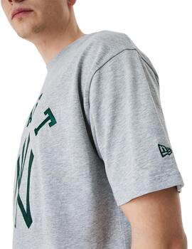 camiseta New era mlb team patch neyyan oversized gris.