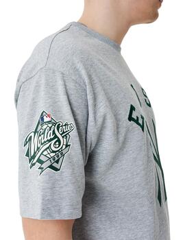 camiseta New era mlb team patch neyyan oversized gris.