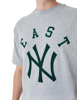 camiseta New era mlb team patch neyyan oversized gris.