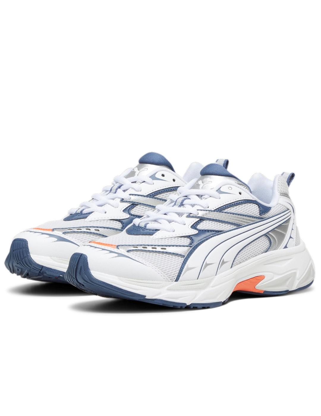 Zapatillas puma morphic blanco azul de hombre.