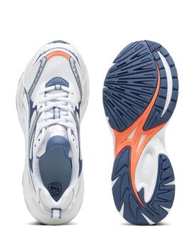 Zapatillas puma morphic blanco azul de hombre.