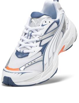 Zapatillas puma morphic blanco azul de hombre.