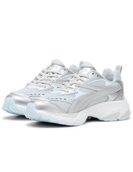 Zapatillas puma morphic gris plata de mujer.