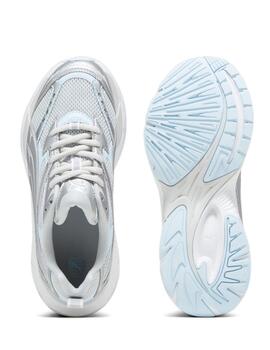 Zapatillas puma morphic gris plata de mujer.