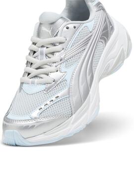 Zapatillas puma morphic gris plata de mujer.