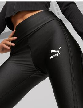 Mallas puma t7 high waist shiny leg negro de mujer.