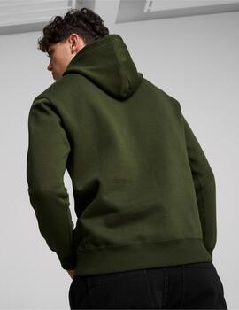 sudadera puma classic small logo verde de hombre.