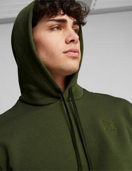 sudadera puma classic small logo verde de hombre.