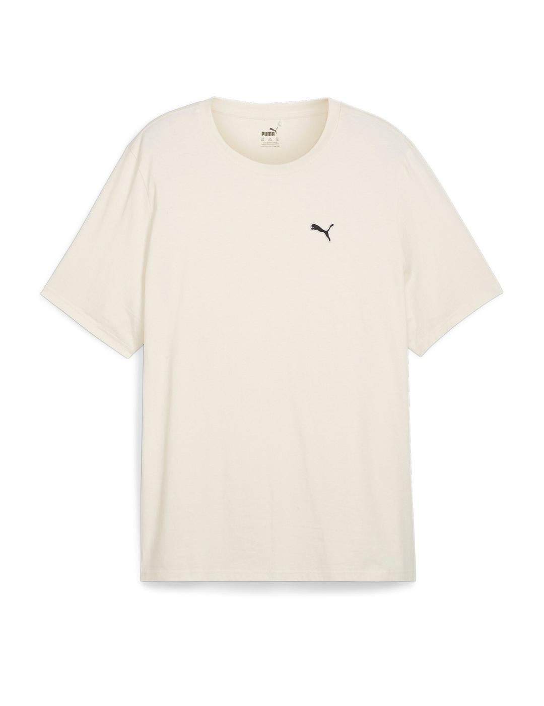 camiseta puma essentials blanco roto de hombre.