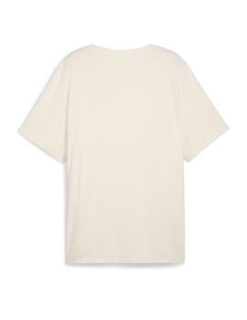 camiseta puma essentials blanco roto de hombre.