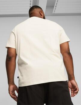 camiseta puma essentials blanco roto de hombre.