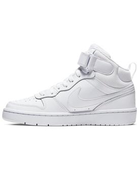 Zapatillas nike court borough mid 2 gs blanco de niño.