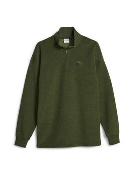 sudadera polar puma classics fleece verde de hombre.