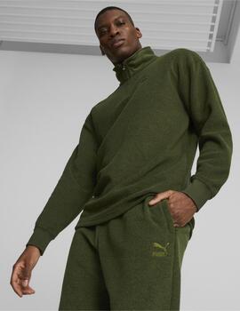 sudadera polar puma classics fleece verde de hombre.