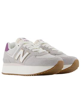 Zapatillas new balance wl574zco gris violeta de mujer.