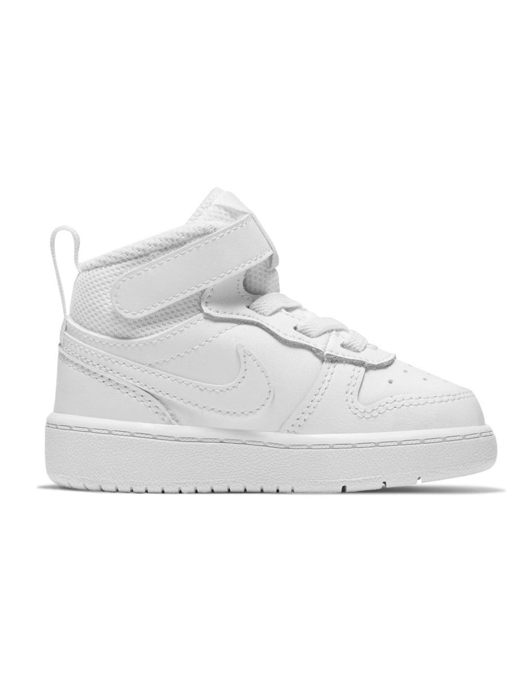 Zapatillas nike court borough mid 2 tdv blanco de bebé.