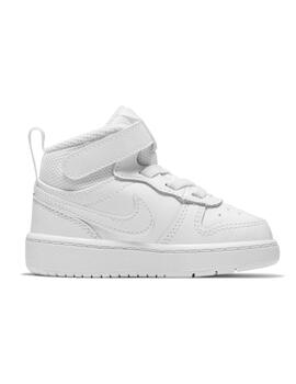 Zapatillas nike court borough mid 2 tdv blanco de bebé.