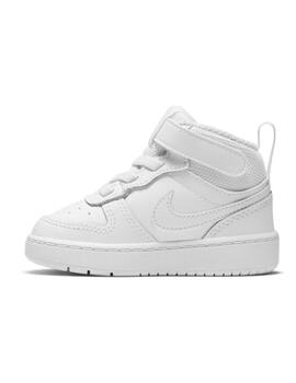 Zapatillas nike court borough mid 2 tdv blanco de bebé.