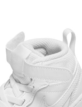 Zapatillas nike court borough mid 2 tdv blanco de bebé.