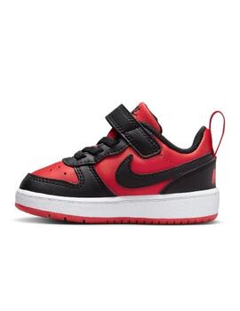 Zapatillas nike court borough low recraft td rojo negro bebé