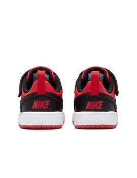 Zapatillas nike court borough low recraft td rojo negro bebé