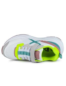 Zapatillas munich mini track vco 86 blanco verde de niño.