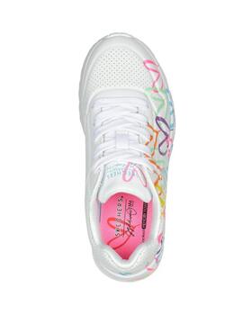 Zapatillas skechers uno lite spread the love blanco de niña.