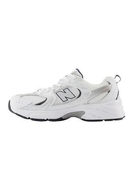 Zapatillas new balance gr530sb1 blanco plata de niño.