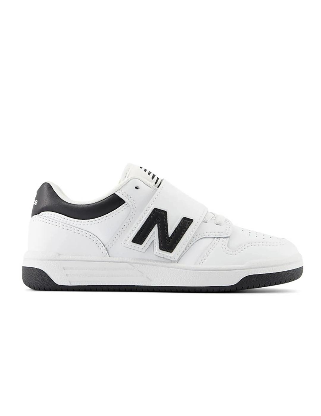 Zapatillas new balance phb480bk blanco negro de niño.