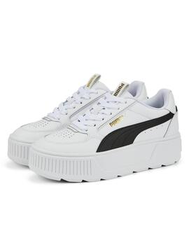 Zapatillas puma karmen rebelle jr blanco negro de niña.