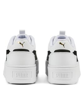 Zapatillas puma karmen rebelle jr blanco negro de niña.