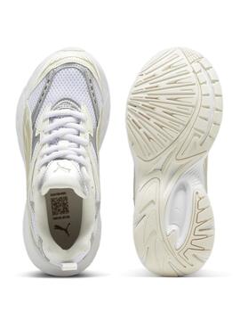 Zapatillas puma morphic metalic wns blanco beige de mujer.