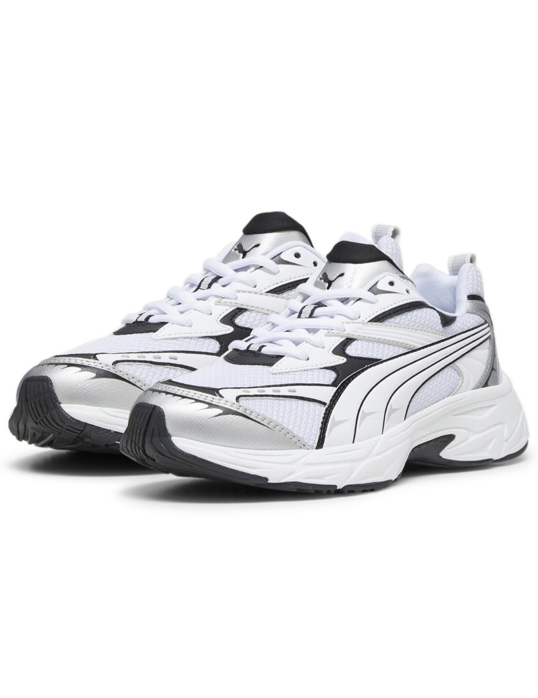 Zapatillas puma morphic base blanco negro de hombre.