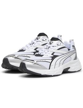 Zapatillas puma morphic base blanco negro de hombre.