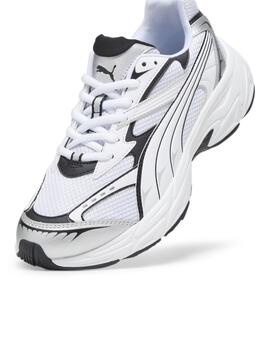 Zapatillas puma morphic base blanco negro de hombre.
