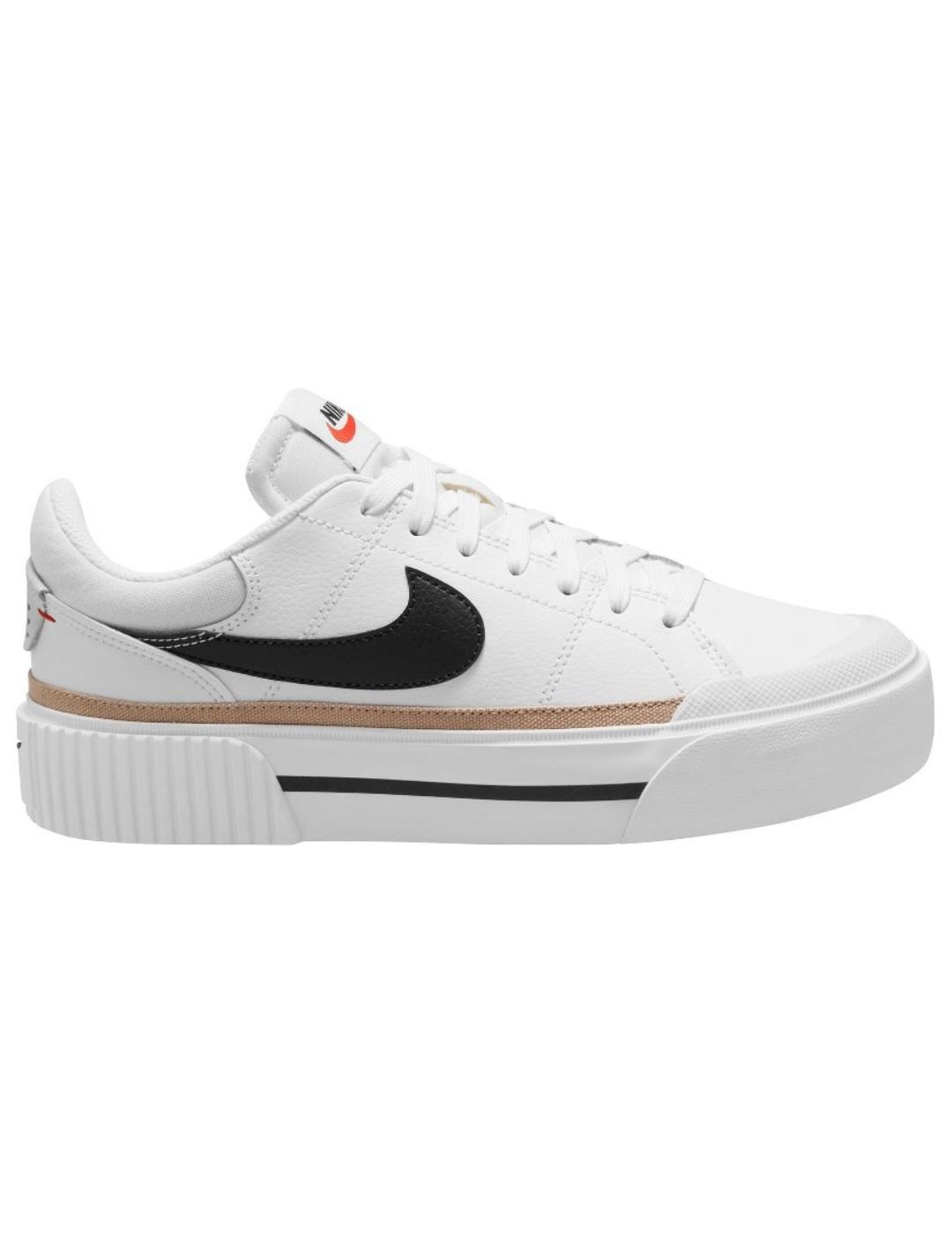 Zapatillas nike court legacy lift blanco negro de mujer.